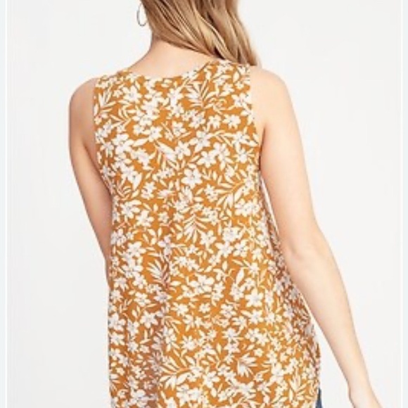 Old Navy Luxe Printed Swing Tank for
Women.  Mustard/Gold Floral Sz XL Tall. - Picture 5 of 9